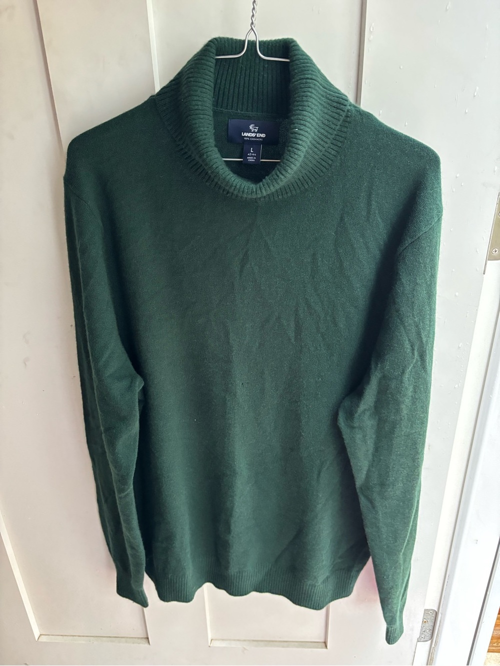 🌲 Men's Lands' End 100% Cashmere Turtleneck Sweater 🌲